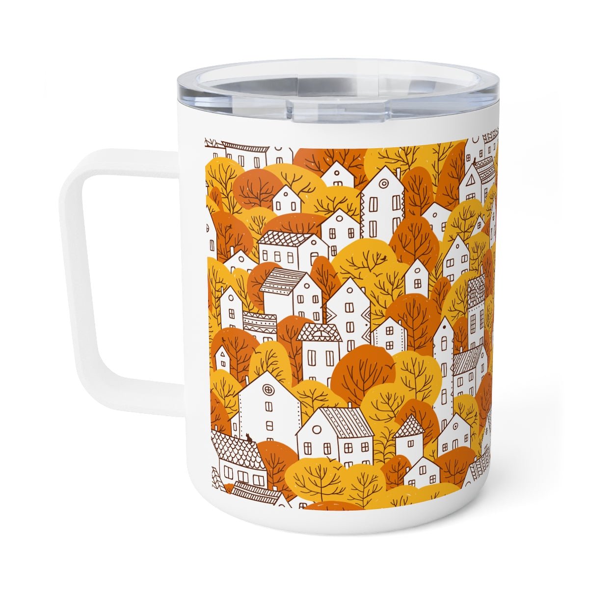 Fall Nordic Houses Insulated Coffee Mug, 10oz - Puffin Lime