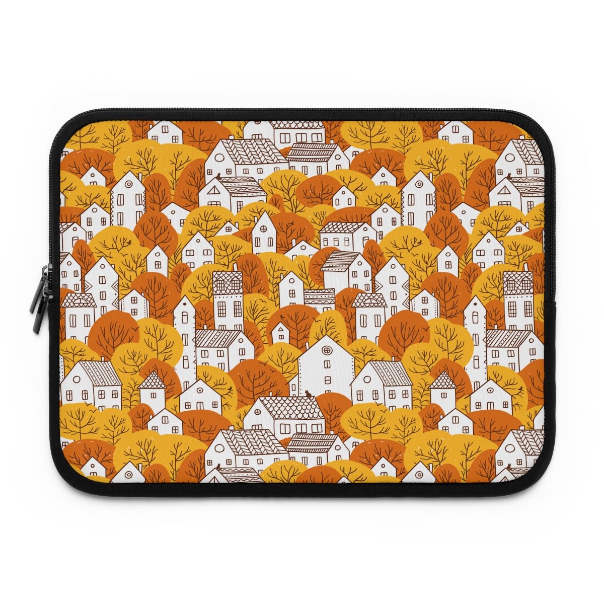 Fall Nordic Houses Laptop Sleeve - Puffin Lime
