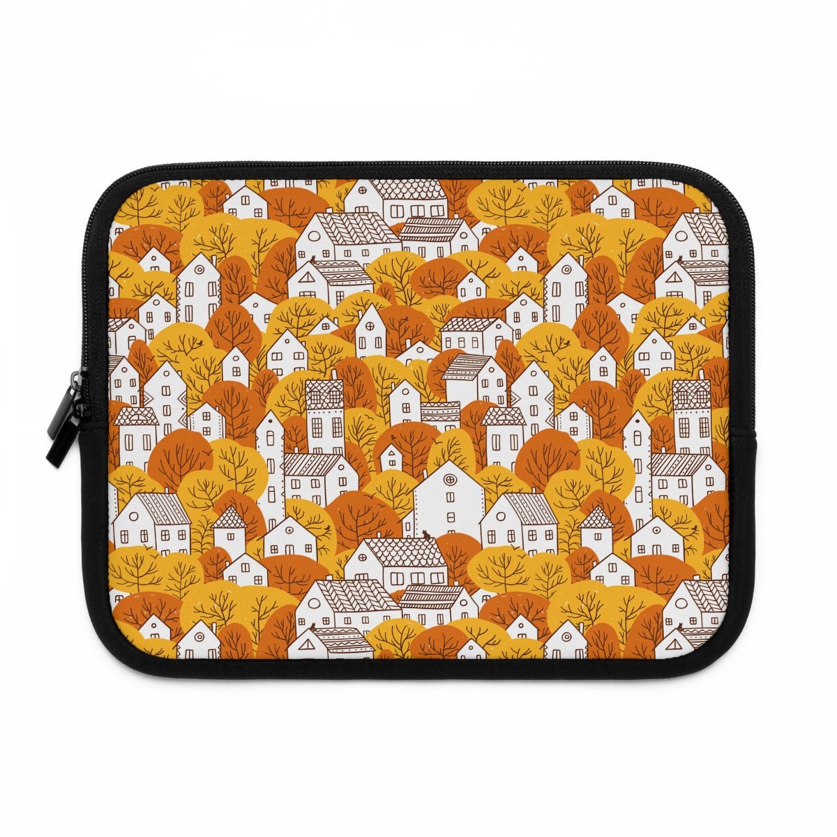 Fall Nordic Houses Laptop Sleeve - Puffin Lime