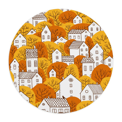 Fall Nordic Houses Mouse Pad - Puffin Lime