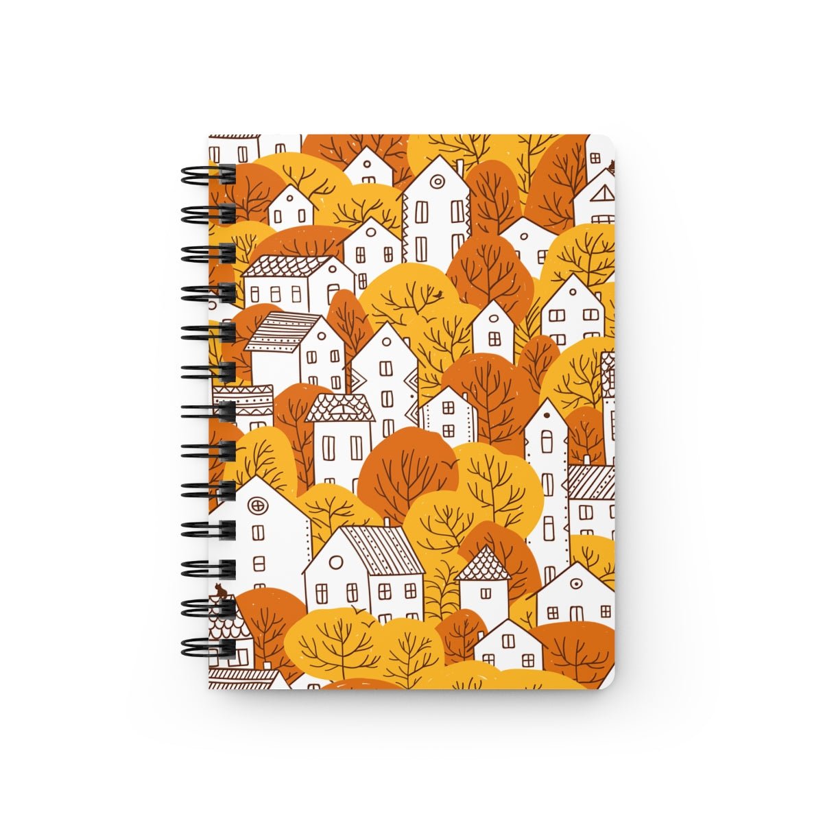 Fall Nordic Houses Spiral Bound Journal - Puffin Lime