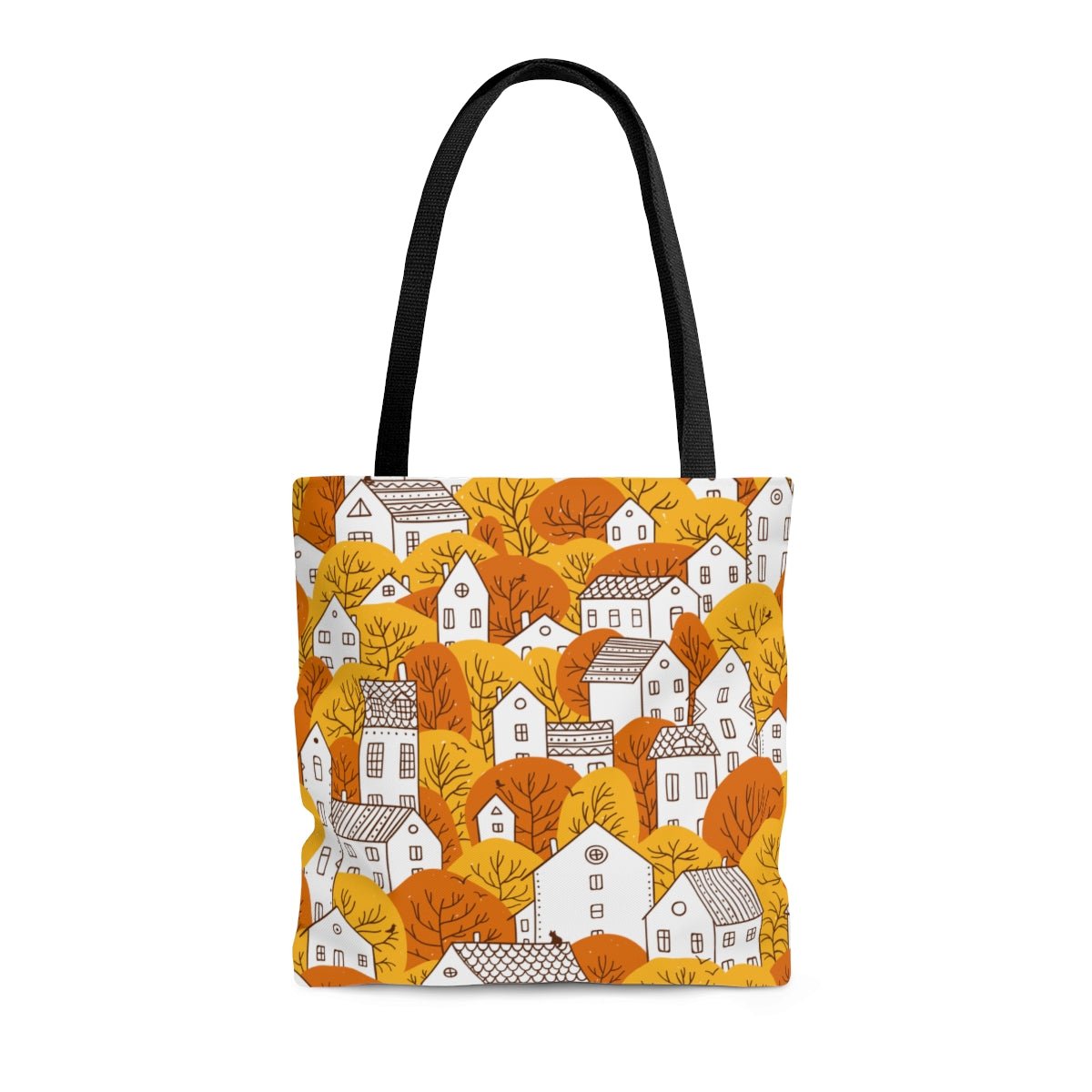 Fall Nordic Houses Tote Bag - Puffin Lime