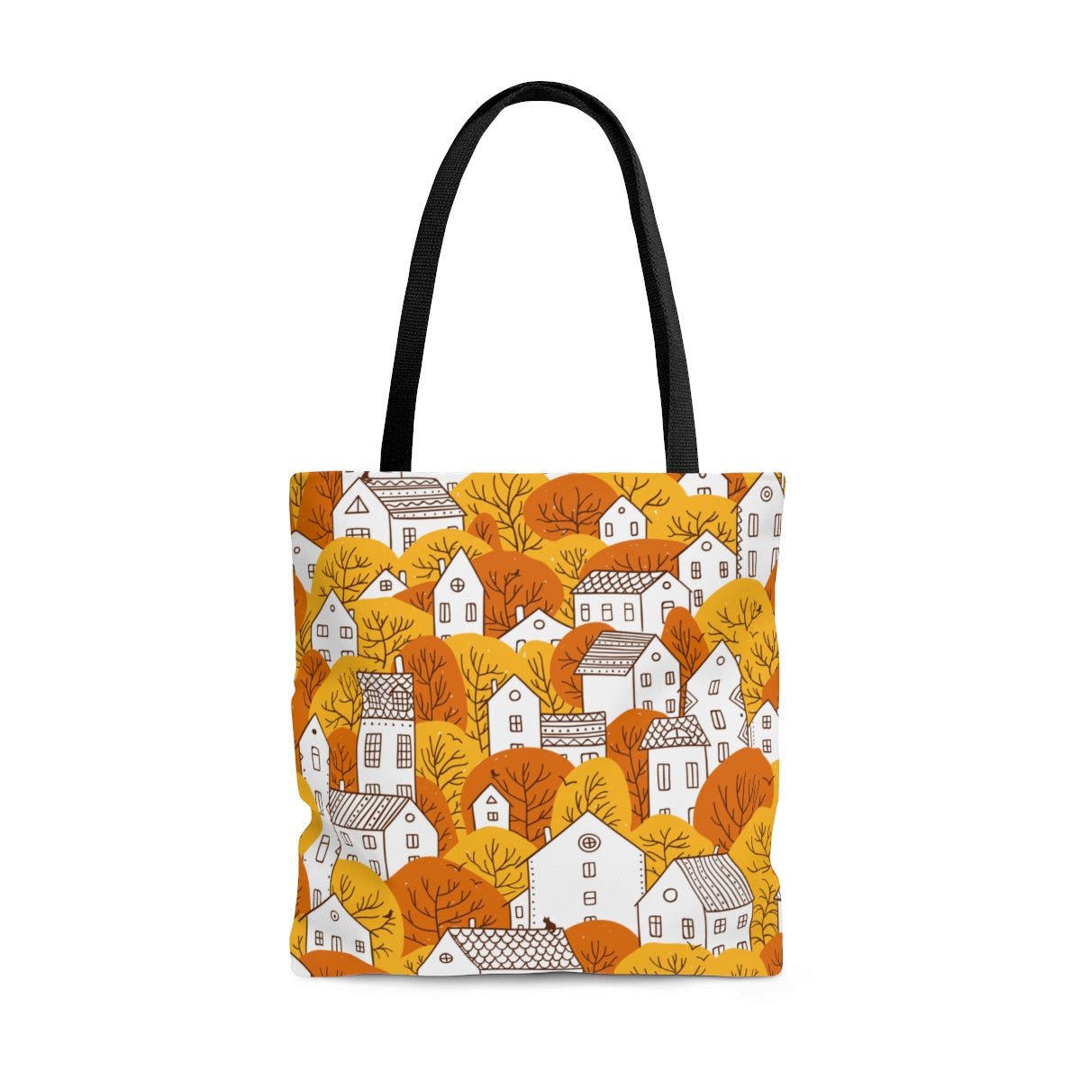 Fall Nordic Houses Tote Bag - Puffin Lime