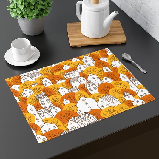 Fall Nordic Houses Cotton Placemat