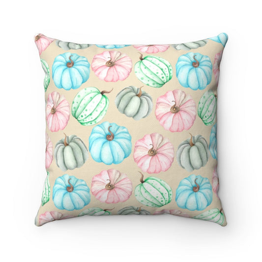 Fall Pillow Cover With Pastel Pumpkins