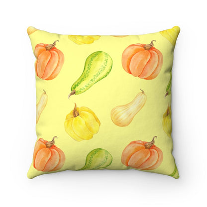Fall Pillow Cover With Pumpkins and Squash