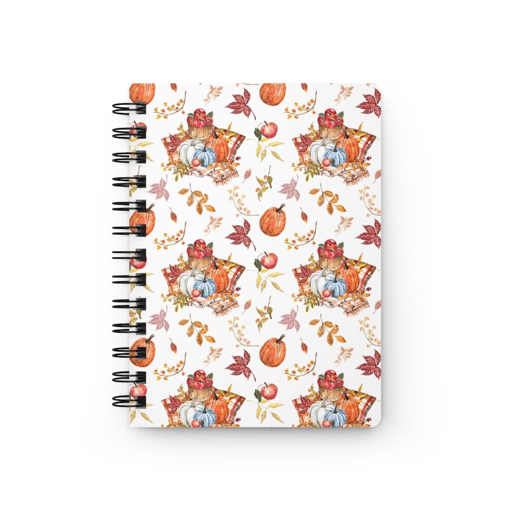 Fall Pumpkins and Apples Spiral Bound Journal - Puffin Lime