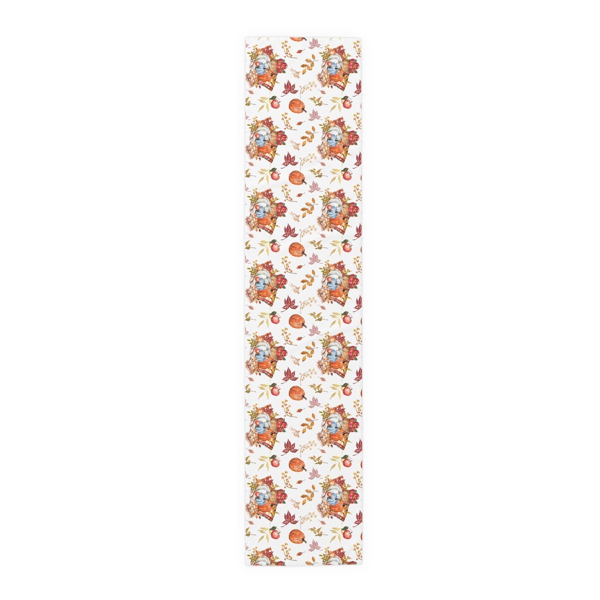Fall Pumpkins and Apples Table Runner 16" × 72" - Puffin Lime