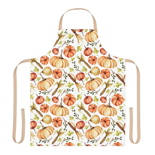 Fall Pumpkins and Corn Apron - Puffin Lime