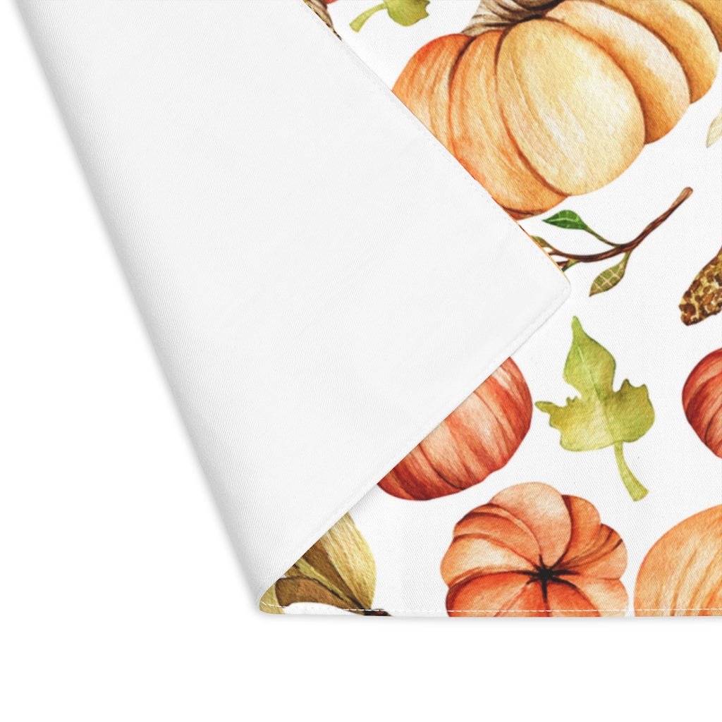 Fall Pumpkins and Corn Cotton Placemat - Puffin Lime