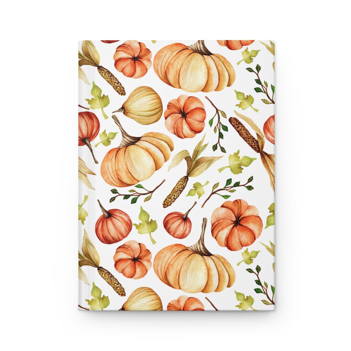 Fall Pumpkins and Corn Hardcover Journal Matte - Puffin Lime