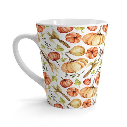 Fall Pumpkins and Corn Latte Mug - Puffin Lime