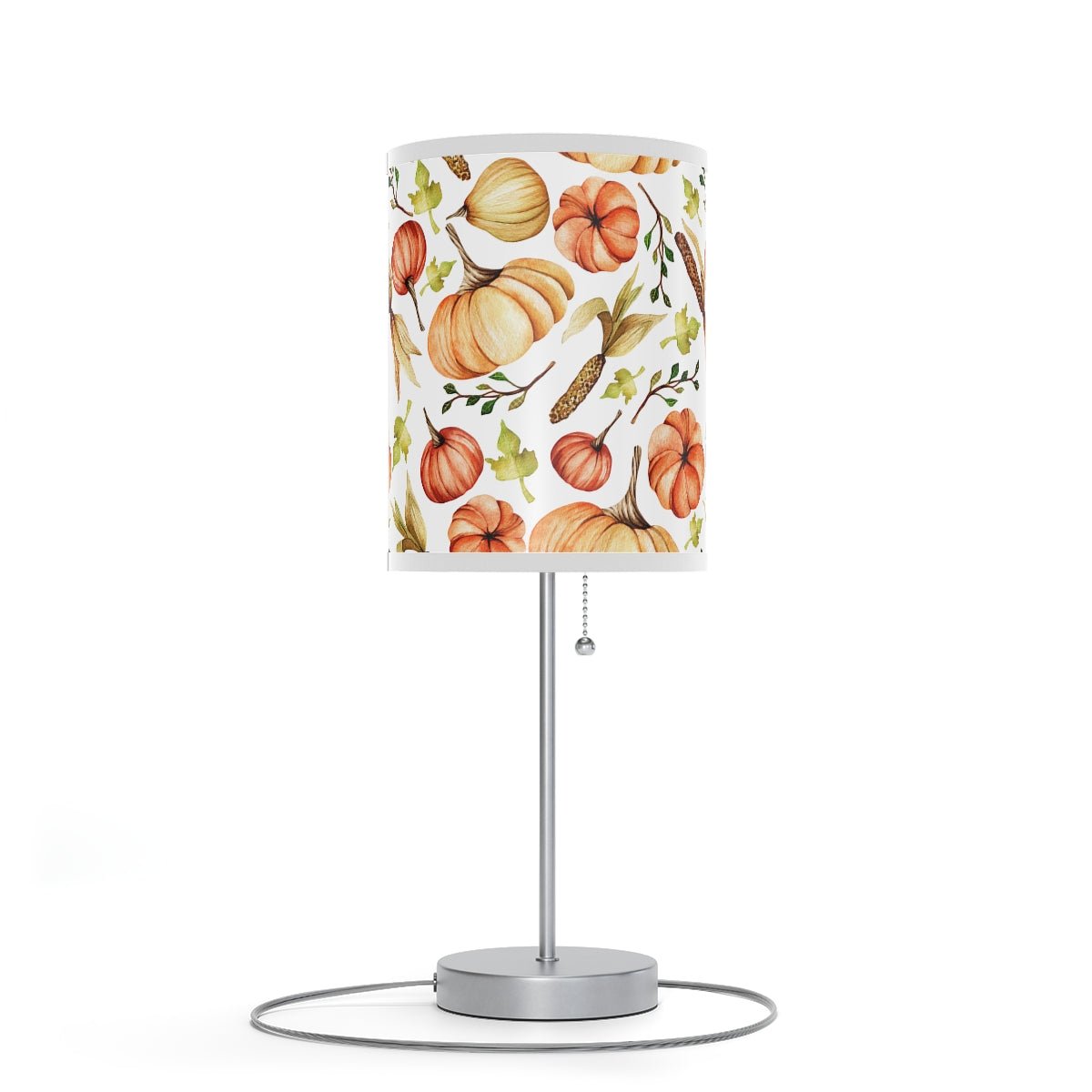 Fall Pumpkins and Corn Table Lamp - Puffin Lime