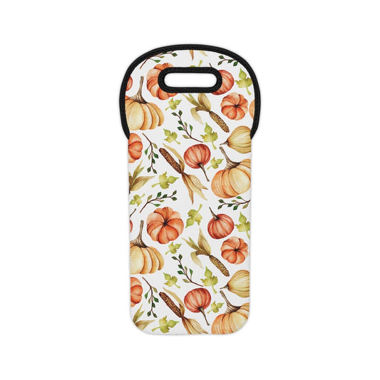 Fall Pumpkins and Corn Wine Tote Bag - Puffin Lime