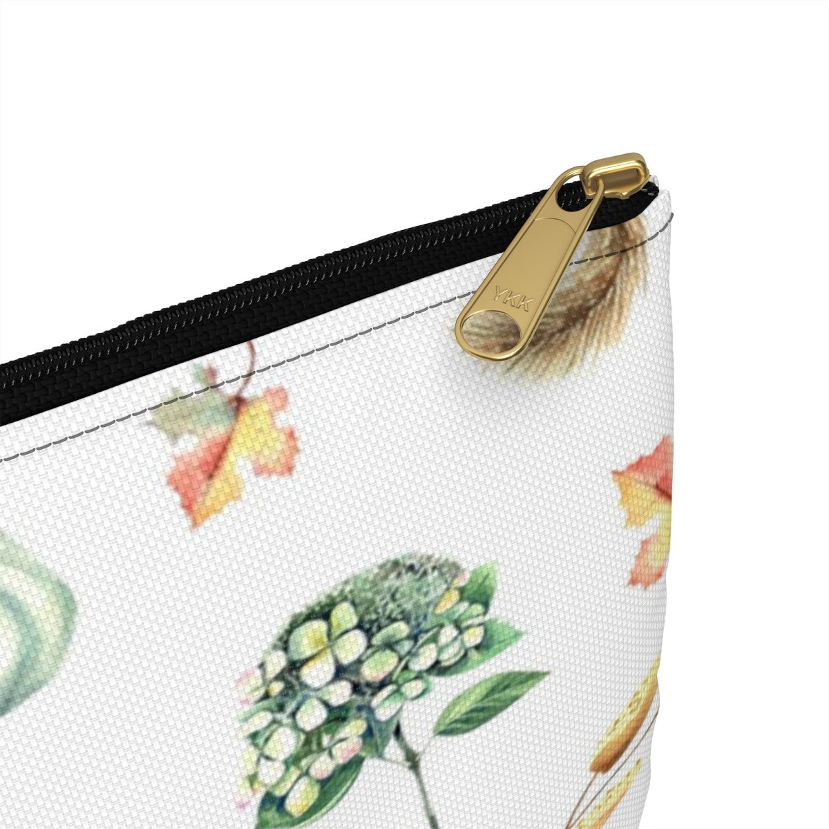 Fall Pumpkins and Leaves Accessory Pouch - Puffin Lime