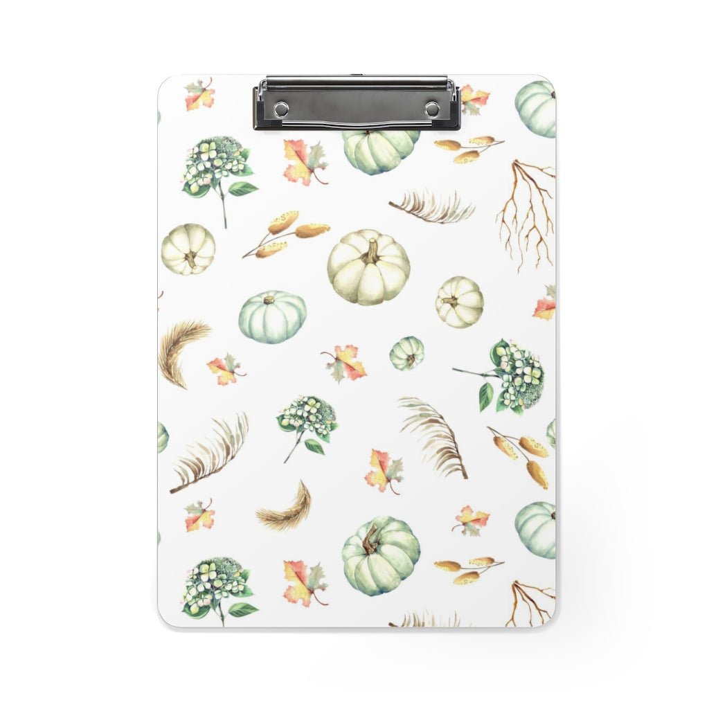 Fall Pumpkins and Leaves Clipboard - Puffin Lime