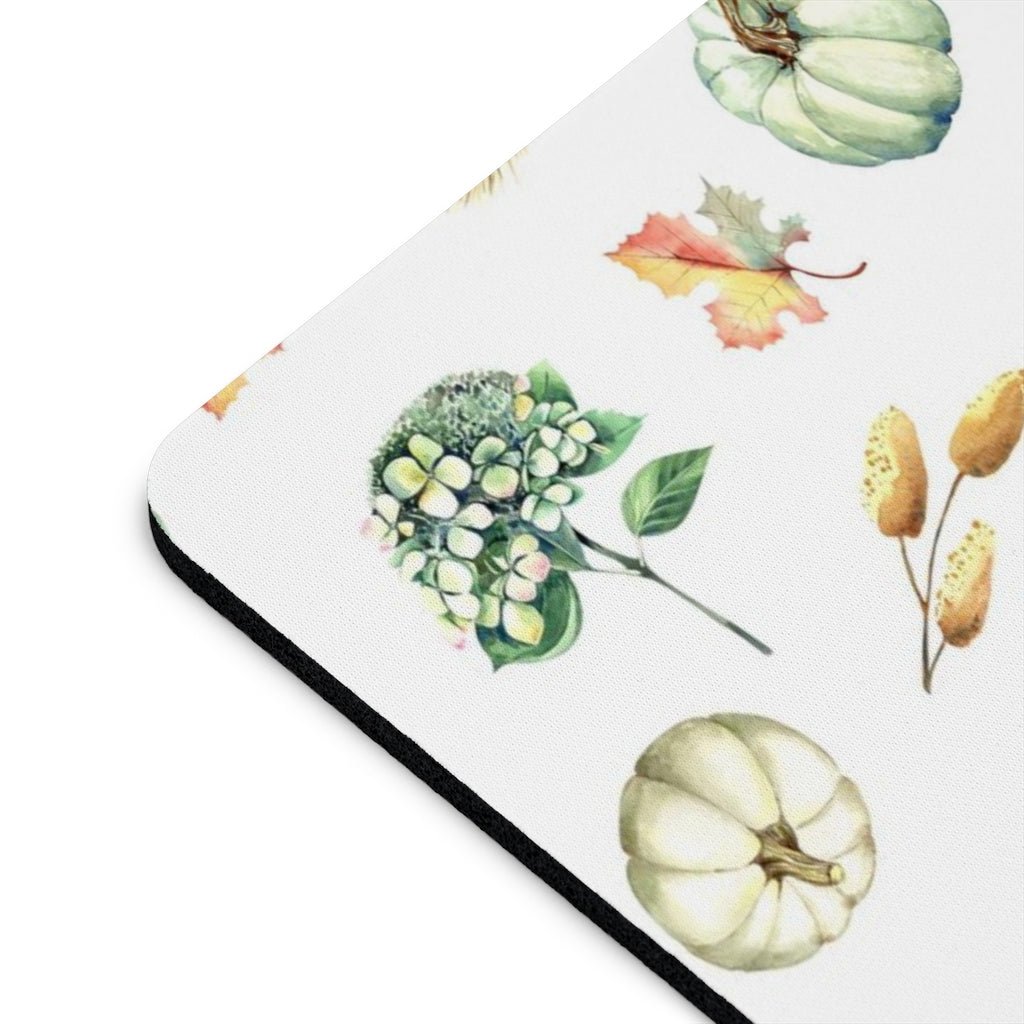 Fall Pumpkins and Leaves Mouse Pad - Puffin Lime