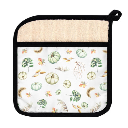 Fall Pumpkins and Leaves Pot Holder - Puffin Lime