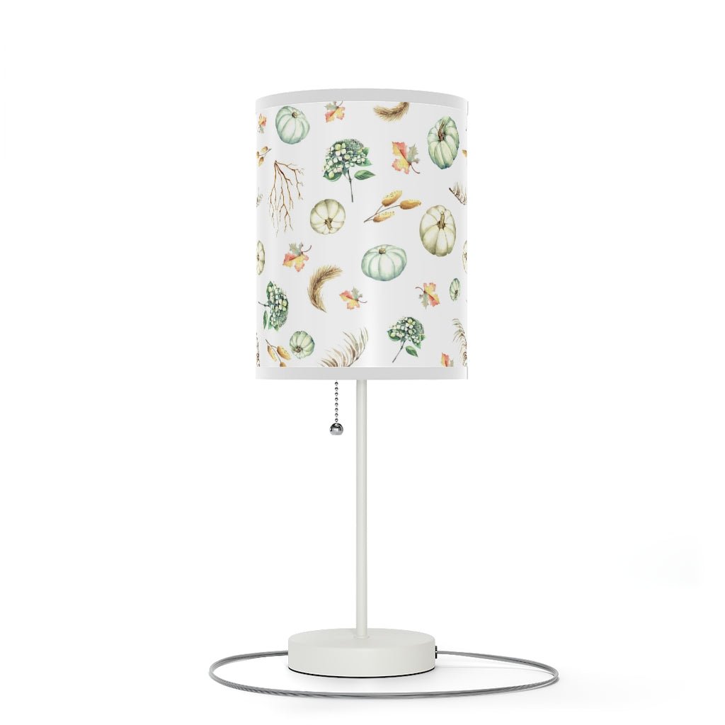 Fall Pumpkins and Leaves Table Lamp - Puffin Lime