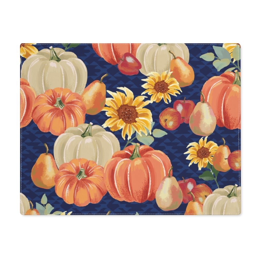 Fall Pumpkins and Sunflowers Cotton Placemat