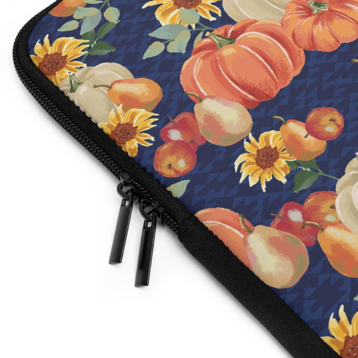 Fall Pumpkins and Sunflowers Laptop Sleeve - Puffin Lime