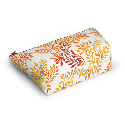 Fall Red and Orange Leaves Accessory Pouch w T-bottom - Puffin Lime