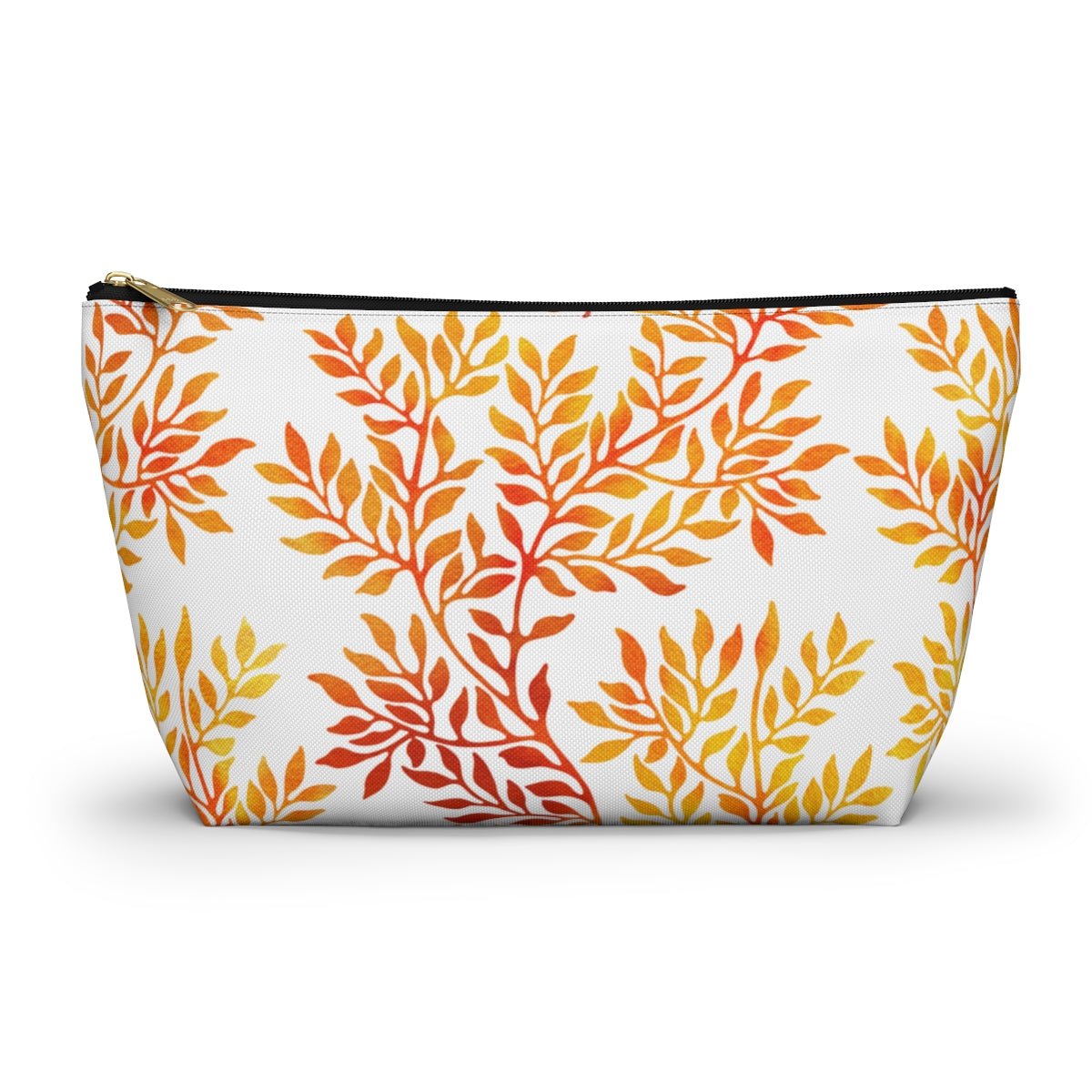 Fall Red and Orange Leaves Accessory Pouch w T-bottom - Puffin Lime