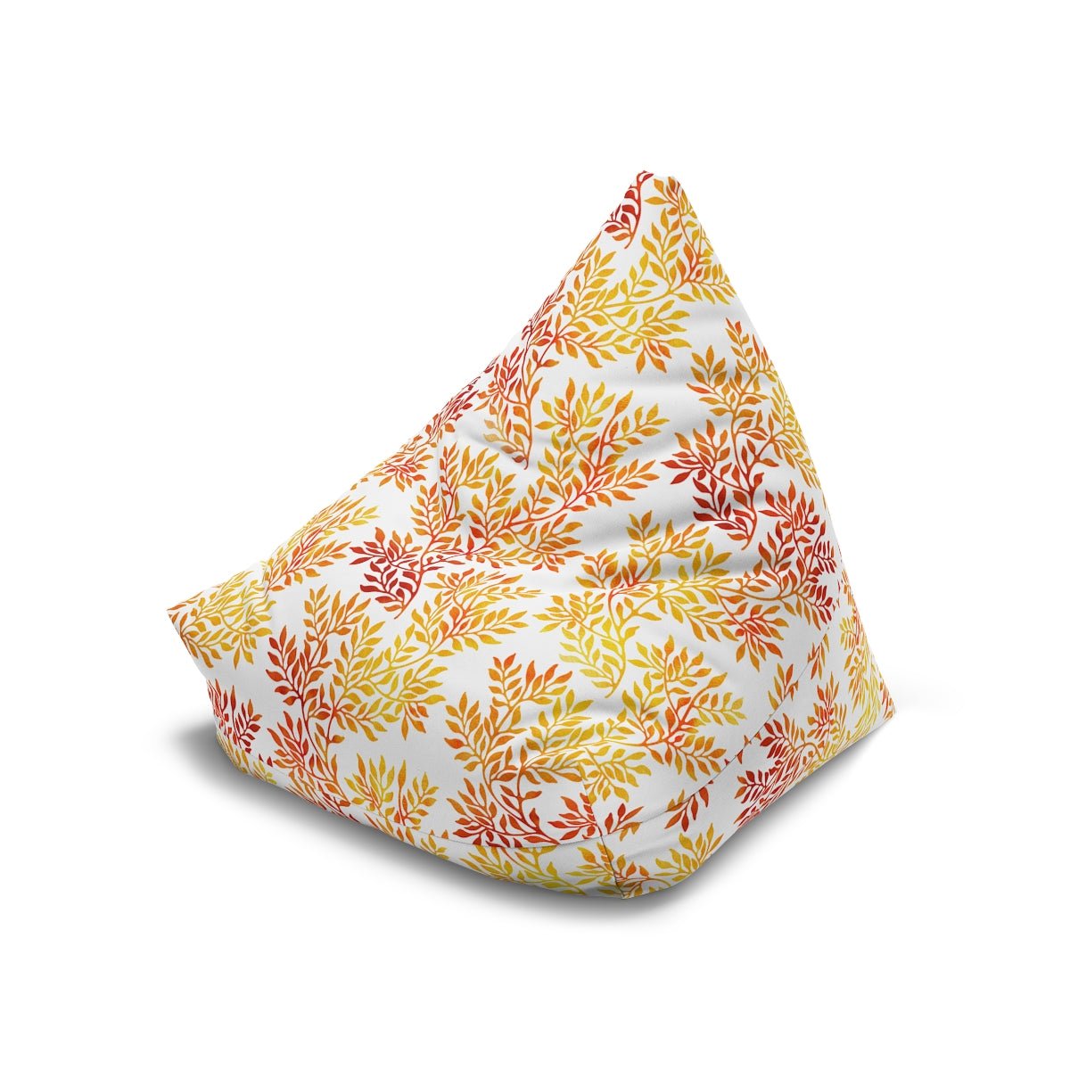 Fall Red and Orange Leaves Bean Bag Chair Cover - Puffin Lime