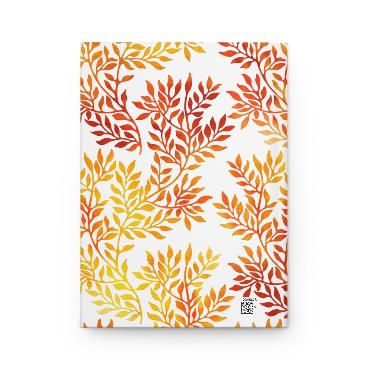 Fall Red and Orange Leaves Hardcover Journal - Puffin Lime