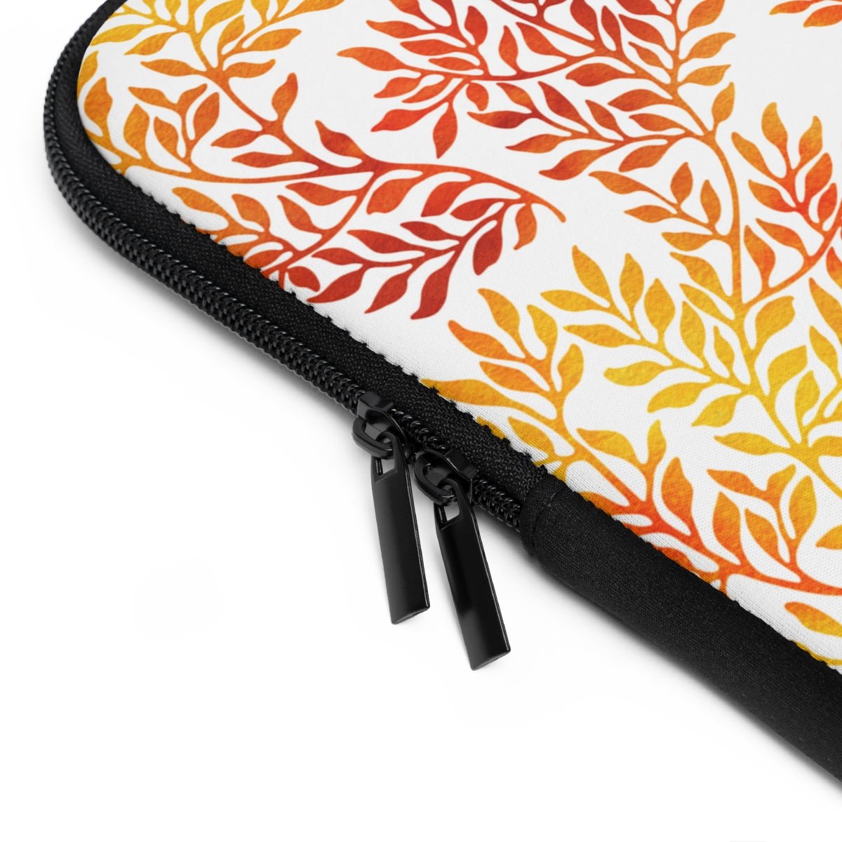 Fall Red and Orange Leaves Laptop Sleeve - Puffin Lime