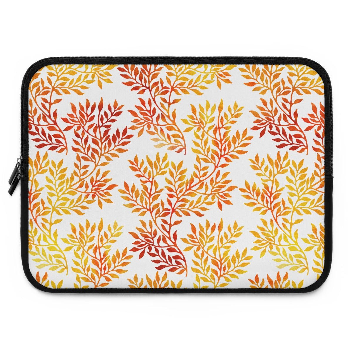 Fall Red and Orange Leaves Laptop Sleeve - Puffin Lime