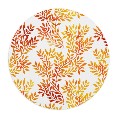 Fall Red and Orange Leaves Mouse Pad - Puffin Lime