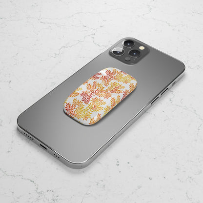 Fall Red and Orange Leaves Phone Click-On Grip - Puffin Lime