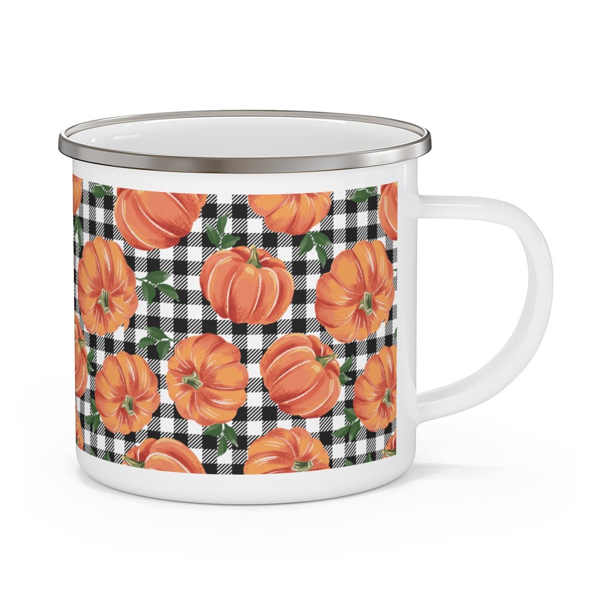Farmhouse Pumpkins Stainless Steel Camping Mug - Puffin Lime