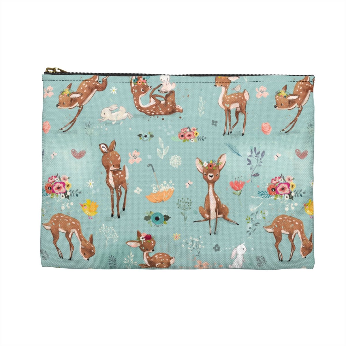 Fawns and Rabbits Accessory Pouch - Puffin Lime