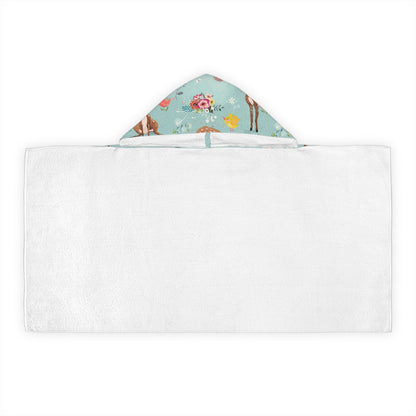 Fawns and Rabbits Toddler Hooded Towel - Puffin Lime