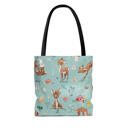 Fawns and Rabbits Tote Bag - Puffin Lime