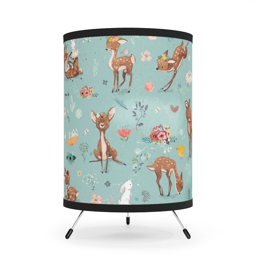 Fawns and Rabbits Tripod Lamp - Puffin Lime