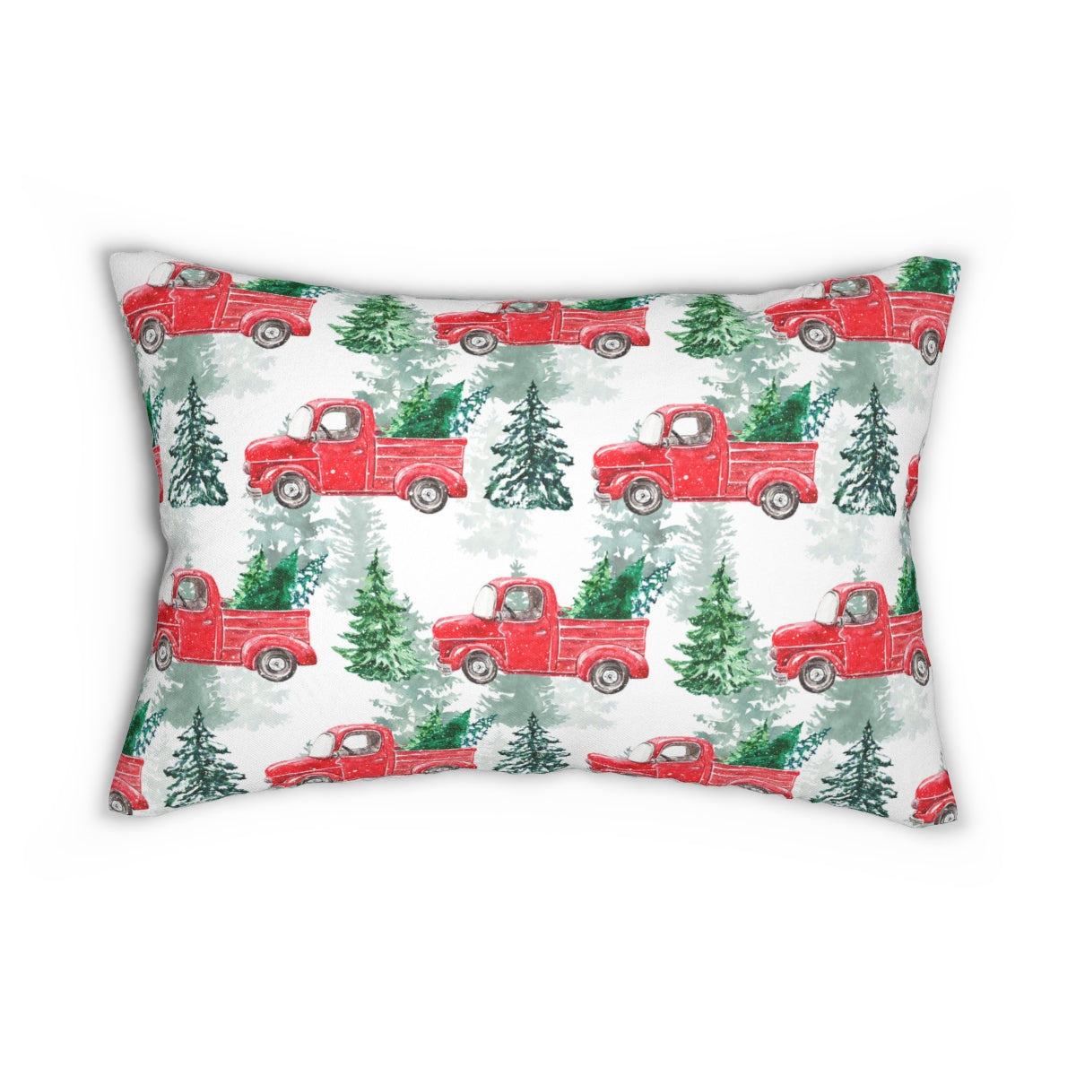 Christmas Tree Farm Spun Polyester Lumbar Pillow
