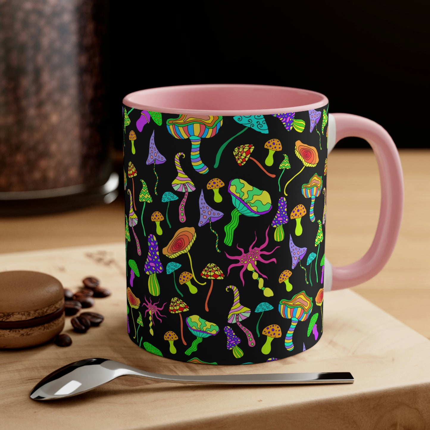 Happy Mushrooms Coffee Mug, 11oz