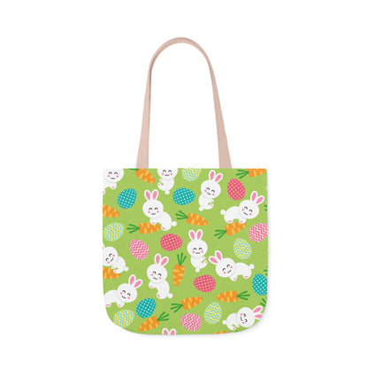 Bunnies and Eggs Polyester Canvas Tote Bag