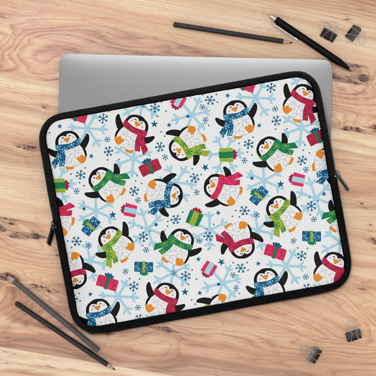 Penguins and Snowflakes Laptop Sleeve
