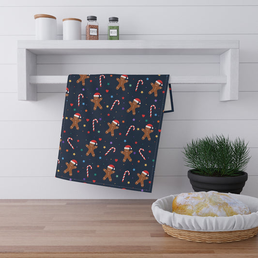 Gingerbread and Candy Canes Kitchen Towel