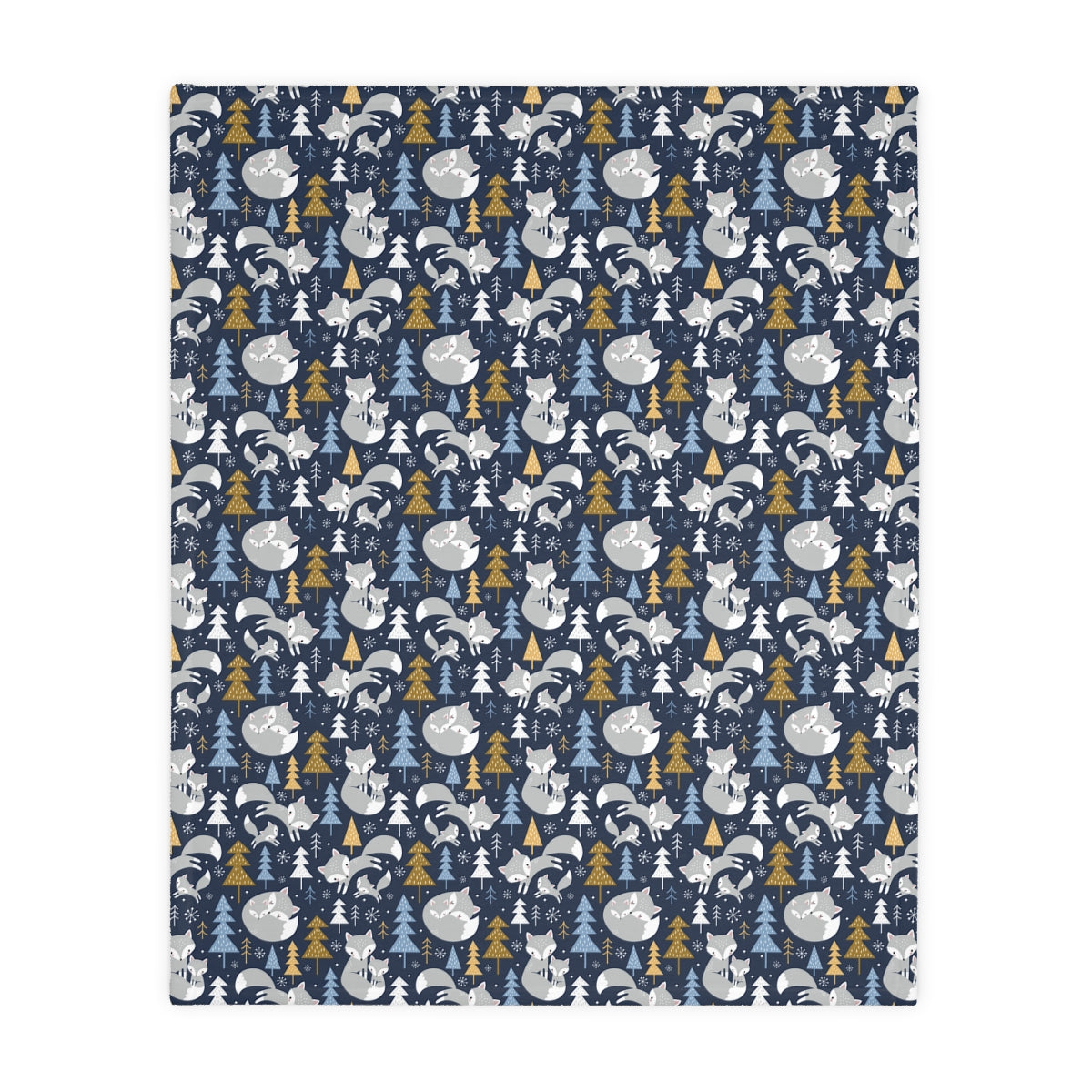 Arctic Foxes Velveteen Minky Blanket (Two-sided print)