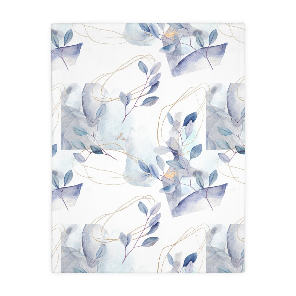Abstract Floral Branches Velveteen Minky Blanket (Two-sided print)