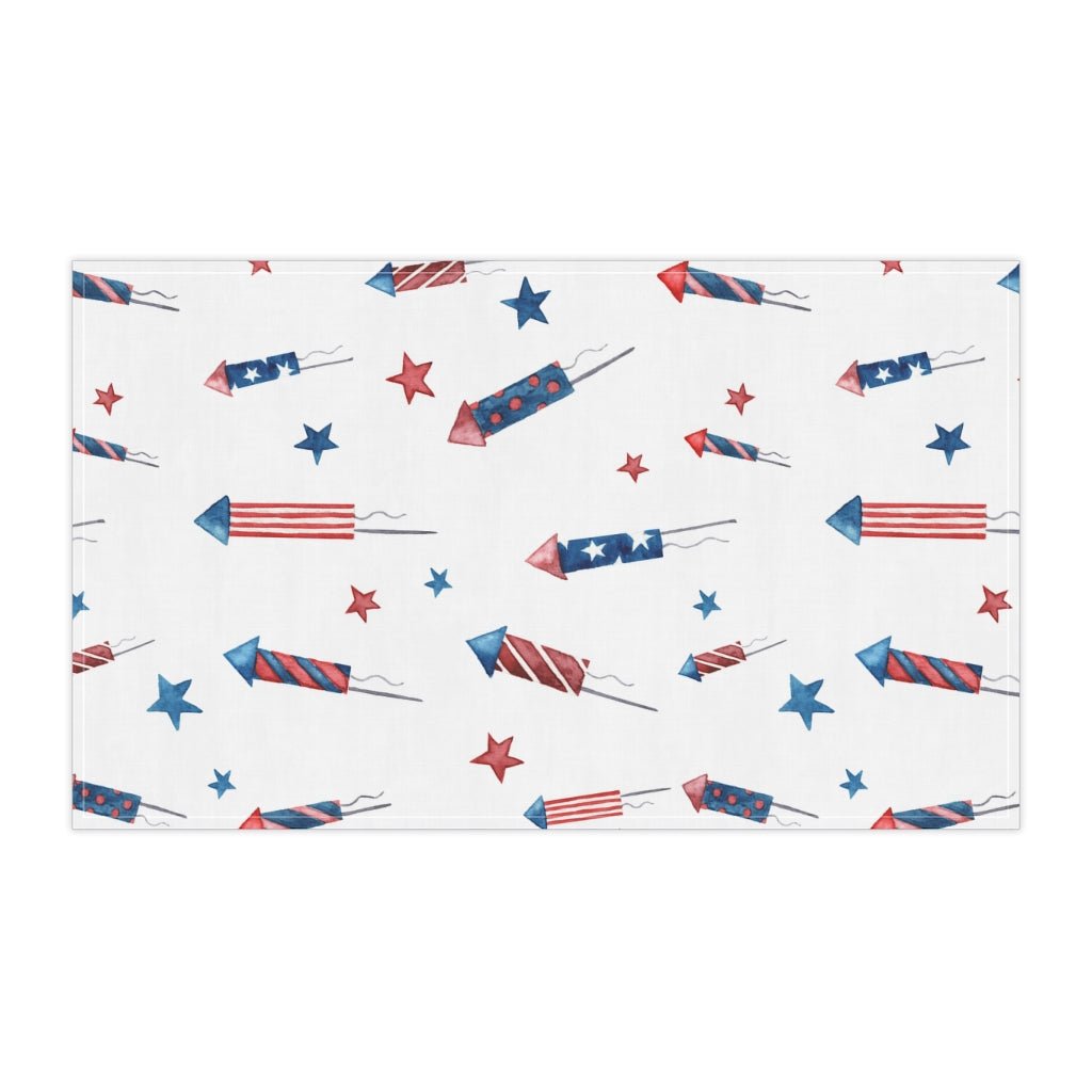 Fireworks and Stars Kitchen Towel - Puffin Lime