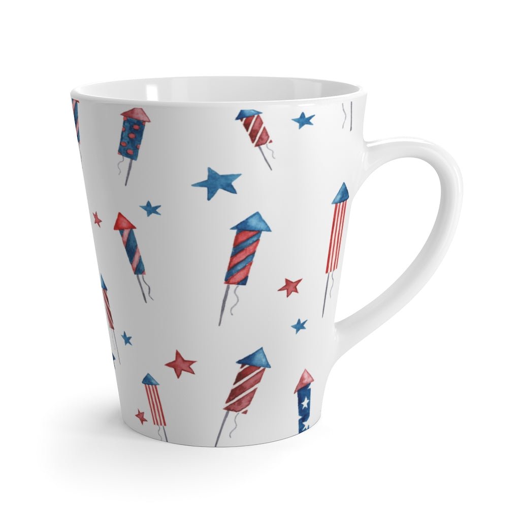 Fireworks and Stars Latte Mug - Puffin Lime