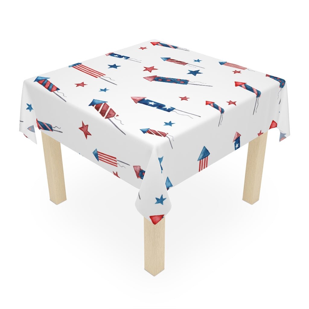 Fireworks and Stars Tablecloth - Puffin Lime