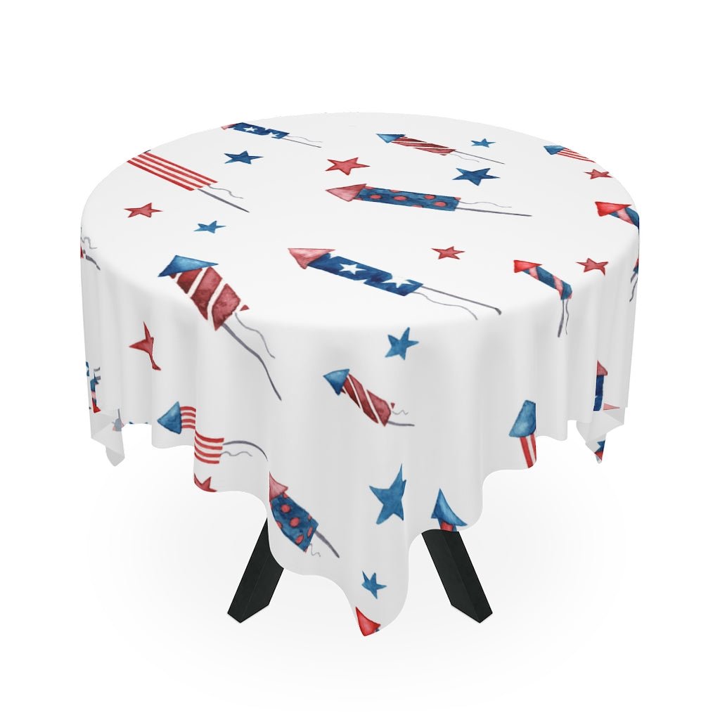 Fireworks and Stars Tablecloth - Puffin Lime