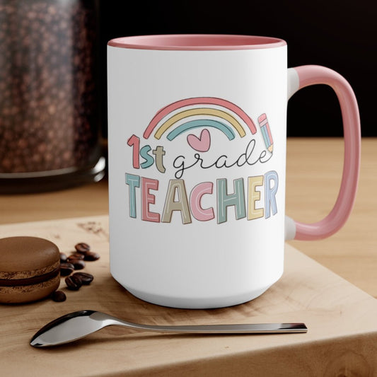 First Grade Teacher Coffee Mug - Puffin Lime